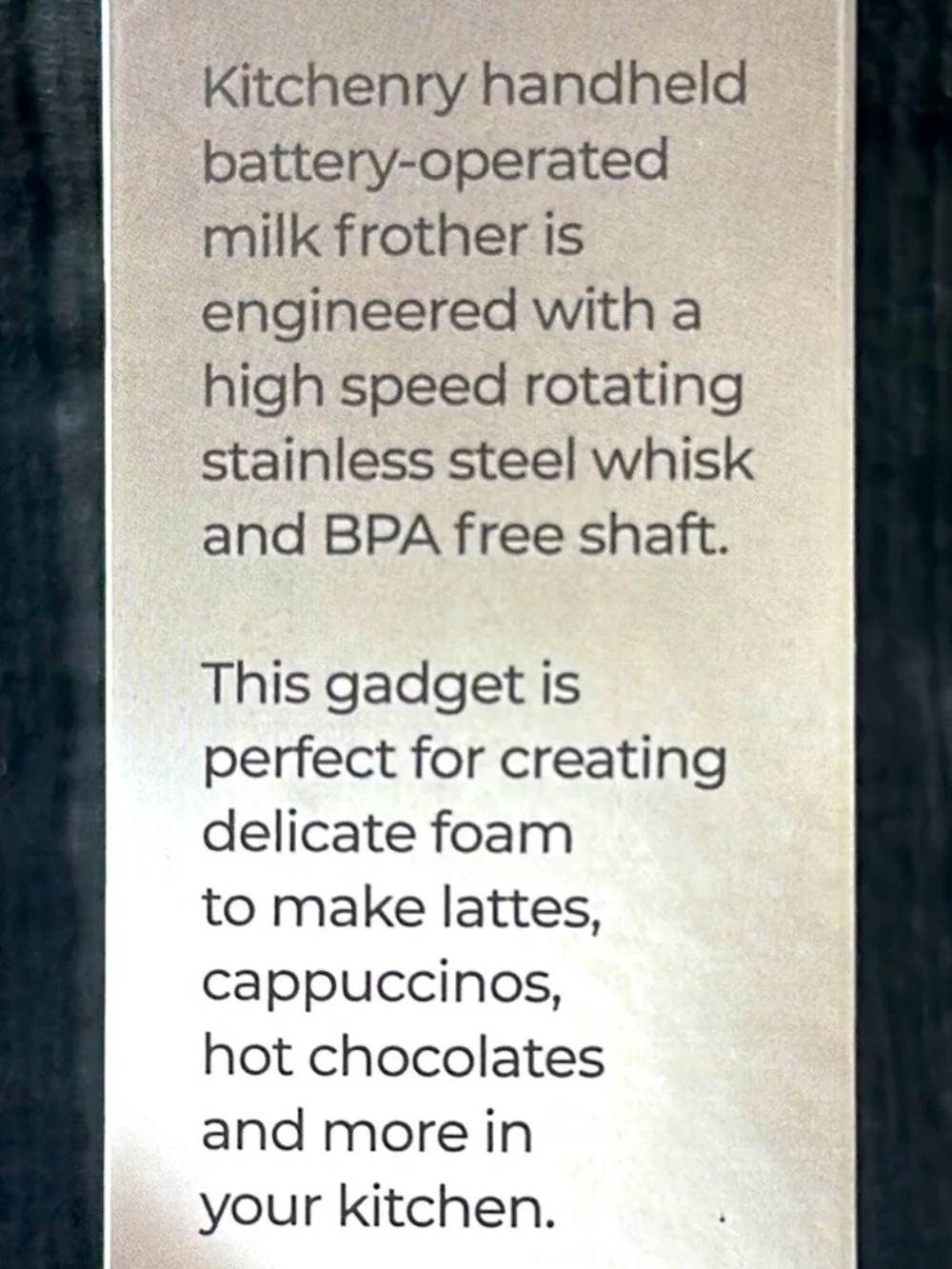 Elevated Kitchenry Battery-Operated Milk Frother~NEW!